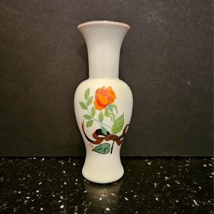 Seymour Mann Vase Only A Rose Vintage 1976 Sign Eda Orange Rose RARE Porcelain